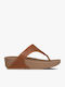 Leather Women's Flat Sandals Brown