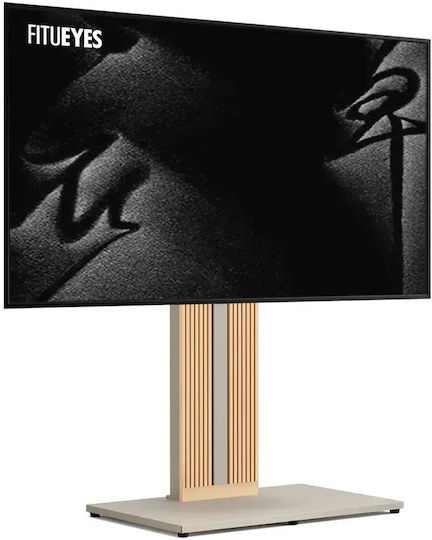 Fitueyes Zen Ft88 Morandi Grey Floor TV Stand 55"-88" Wooden Stand & Adjustable Height
