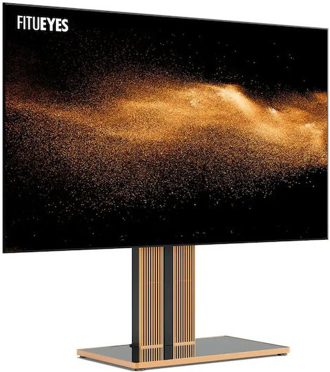 Fitueyes Cantor Ft100 Oak Floor TV Stand 75"-100" Adjustable Height & Tilt