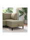 Ecksofa Samt mit Stauraum Khaki 70x70x40cm