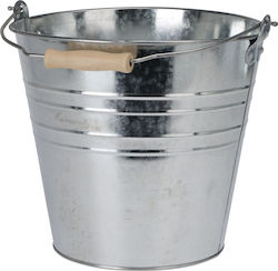 Metal Bucket 10l Galvanized Wooden Handle