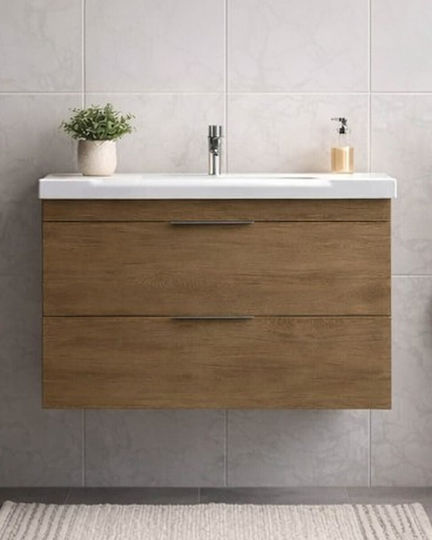 Savvopoulos Likno 80 Πάγκος με Νιπτήρα Μ80xΒ45xΥ55cm Dark Hickory