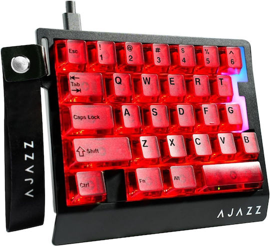 Ajazz AK029 Gaming KeyPad με Flame lgnition διακόπτες και RGB φωτισμό (Αγγλικό US) Τransparent Red