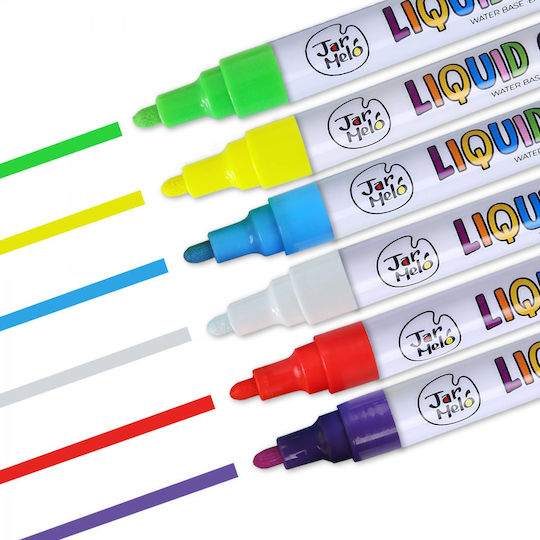 Liquid Chalk Markers Set 6 Pieces Washable Jarmelo