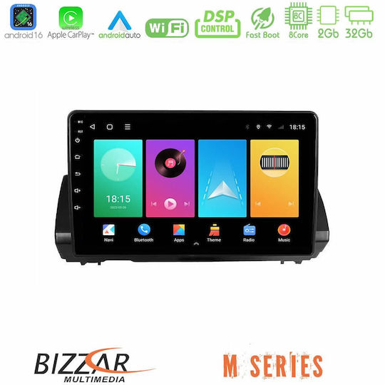 Bizzar Автомобилна Аудио Система за Renault Logan Dacia Sandero / Logan / Jogger 2022 (Bluetooth/USB/Wi-Fi/GPS/Apple CarPlay/Android Auto) с Touch Screen 9"