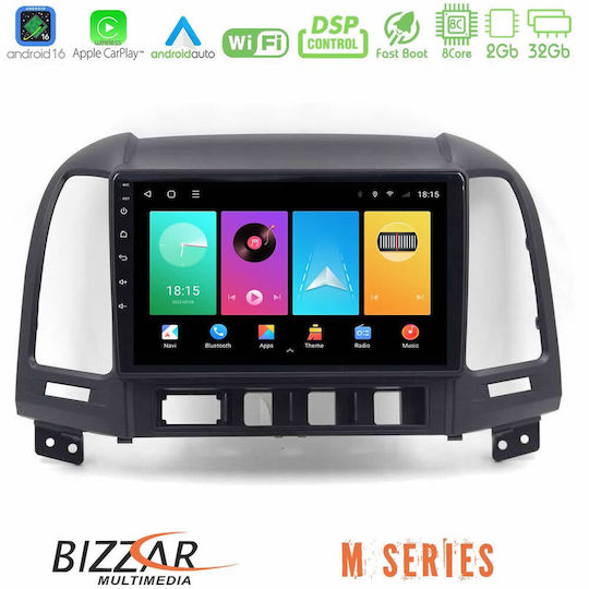 Bizzar Car Audio System for Hyundai Santa Fe 2006-2013 Bluetooth USB WiFi GPS Apple CarPlay Android Auto with 10" Touch Screen