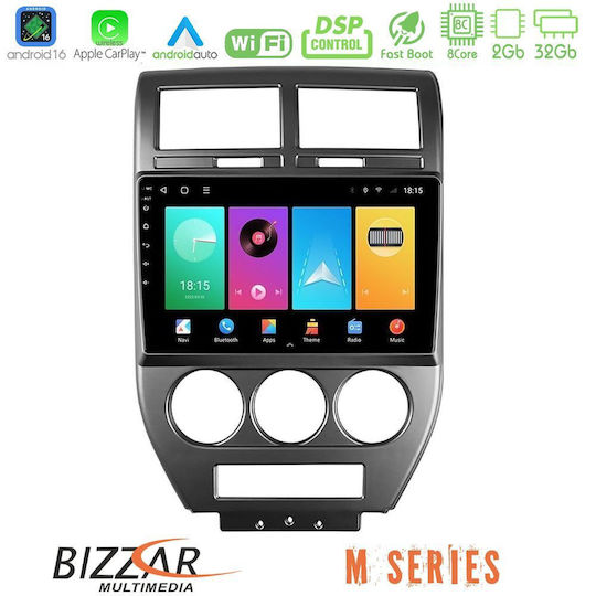 Bizzar Автомобилна аудио система за Jeep Compass / Patriot 2007-2008 (Bluetooth/USB/Вграден Wi-Fi/GPS/Apple CarPlay/Android Auto) с Touch Screen 10"