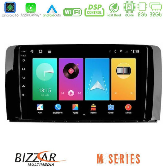 Bizzar Автомобилен Аудио Система за Mercedes-Benz R-Class 2006-2012 Bluetooth USB Вграден Wi-Fi GPS Apple CarPlay Android Auto с Touch Screen 9"