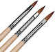 Set 3 Acrylic Nail Brushes Cat's Tongue Luxorise No 8 9 10