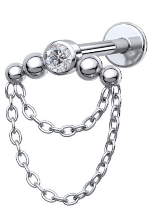 Silver And More Earring Bar Titanium 6 x 1.2mm Silver
