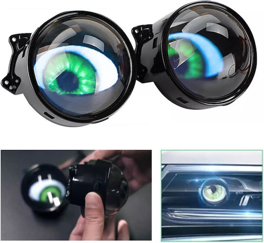 3d Led Headlights Halogen Devil Eyes 3 Inch 8cm 12v Projector Lenses Mobile App