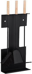 Relaxdays Fireplace Tool Set With Black Stand Holder