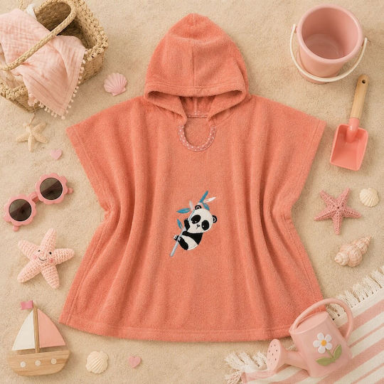 Kinder Strandponcho 2-4 Jahre Panda 55x110