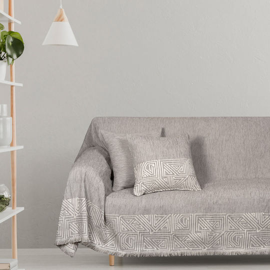 Xionoula Home Maze Ριχτάρι Διθέσιου Καναπέ Chenille 180x250εκ. Grey