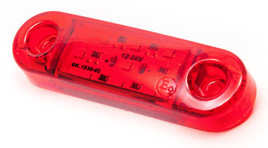Lumina De Semnalizare Roșie 9 Led Fr 0174k 12-24v 84mm