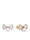 Asimi Body Piercing Stud Earrings Made of Gold Plated Steel with Stones & Pearls