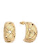 Asimi Body Piercing Earrings Knitted Gold Plated Hoops with Stones
