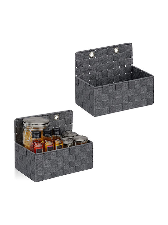 Relaxdays Coș De Depozitare Gri 20x16.5x25cm 2 ...