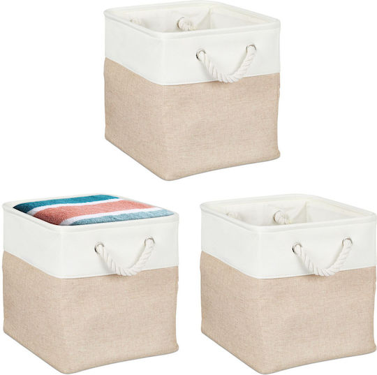 Relaxdays Relaxdays Aufbewahrungskorb Beige 3 Stück