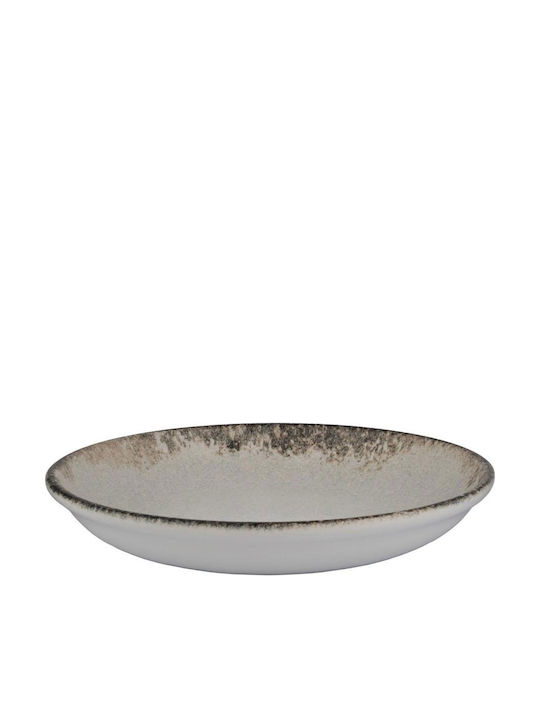 Kutahya Porselen Rustiground Suppeplatte aus Porzellan Gelb mit Durchmesser 25cm