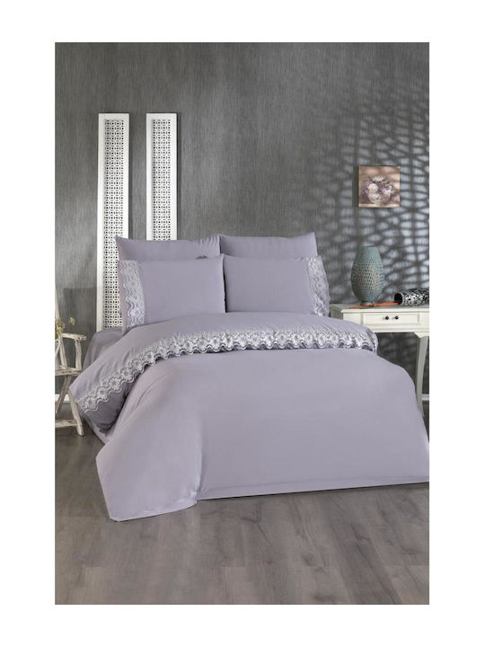 SteweHome Σετ Σεντόνια Διπλά 200x220εκ. Γκρι (6τμχ)