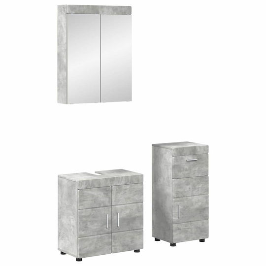vidaXL Πάγκος με Νιπτήρα & Καθρέπτη Μ60xΒ34xΥ63cm Γκρι