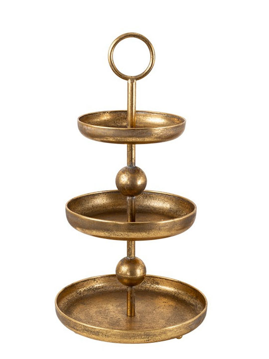 Zen Collection Metallic Dessert Tower Stand with Base Gold Ø30cm W30xL57cm