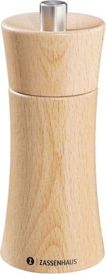Zassenhaus Frankfurt Manual Wooden Pepper Mill In Beige Colour 14cm
