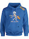 Fleece Kinder-Sweatshirt mit Kapuze Blau Royal