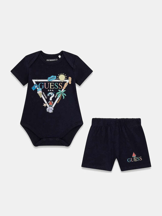 Guess Set Bodysuit with Shorts Navy Blue