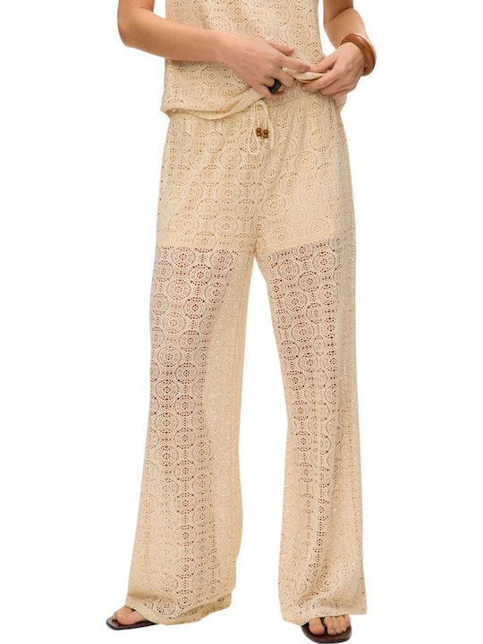 Vero Moda Pantalon Dama Tesatura Bej