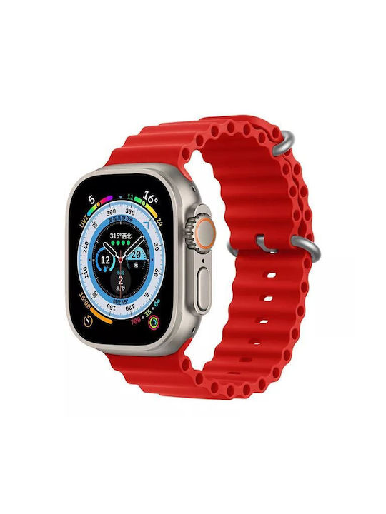 Orso Deluxe Sport Silicone Red Strap Apple Watch 38 40 41 42mm Series 10 2024