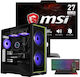 Vengeance DarkGrid-V7 Lian-Li Edition Gaming Desktop PC (Ryzen 7-8700F/16GB DDR5/1TB SSD/Radeon RX 9060 XT/No Operating System) and MSI PRO MP272PMG IPS Monitor