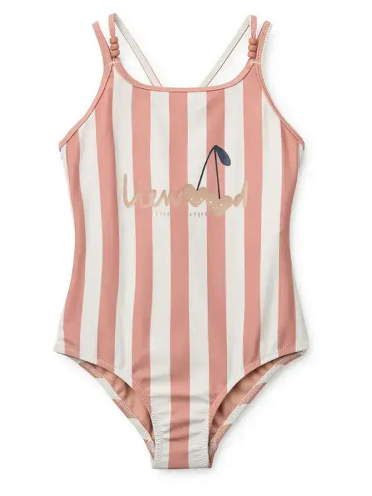 Liewood Coral Blush Creme De La Creme Stripe Kids Swimwear One-Piece Coral Blush