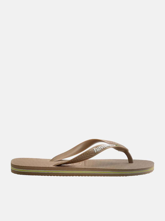 Havaianas Brasil Logo Ανδρικά Flip Flops Μπεζ