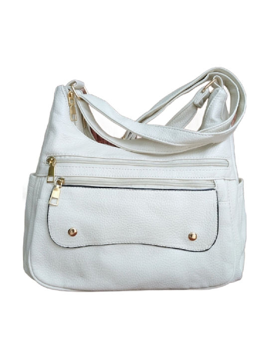 Leather Women's Shoulder Bag Beige