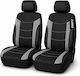 Carro 395428 Car Seat Covers Set Renault Clio Twingo Modus Megane Scenic Fluence Arkana Koleos Captur Kadjar Trafic Kangoo Zoe Cotton Fabric Leatherette Front Set 4 Pieces Black Grey