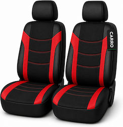 Carro 395396 Car Seat Covers Set Opel Ampera Cascada Corsa Agila Astra Vectra Insignia Karl Zafira Meriva Mokka Crossland Vivaro Cotton Fabric Leatherette Front Set 4 Pieces Black Red
