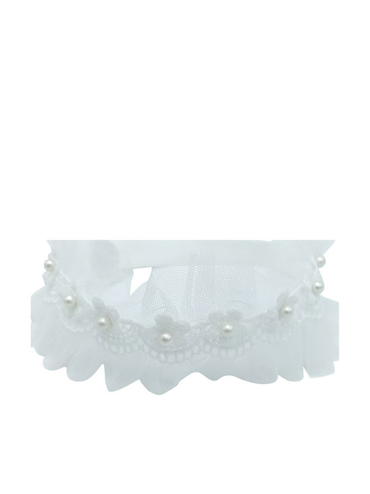 Brims and Trims Baby Headband in White Colour