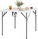 Costway Metal Camping Folding Table in Case 86x85.5x75cm White