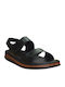 Leather Men's Sandals In Black Colour