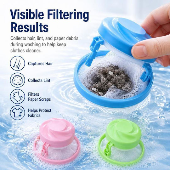 Wäschenetz Für Flusenfänger Filter Mesh Waschmaschine Wasch- und Bügelbedarf Blau
