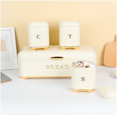Brotkasten Metallisch Beige 19x19cm