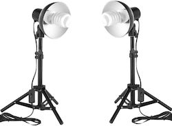Kit de Iluminare Continuă Ishoot 2x Lampă E27 2x Mini Trepied 30 48cm 2x Bec 35w