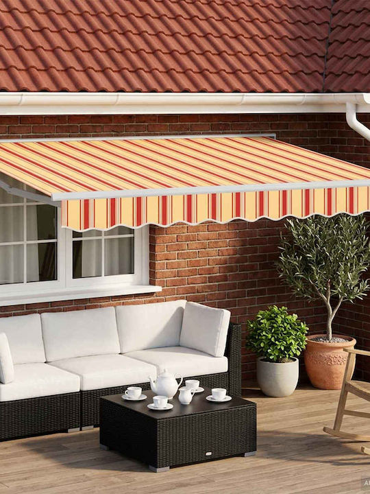 vidaXL Cort Terasă Galben Cu LED 3.5x2m