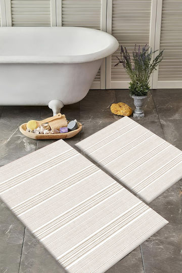 SteweHome Non-Slip Rectangular White Rug 60x100cm