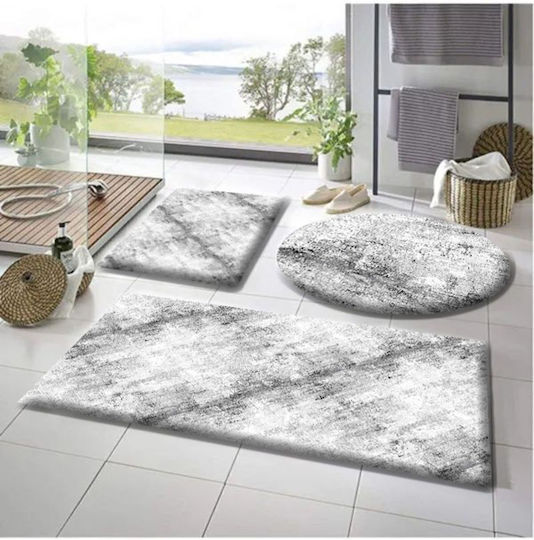 SteweHome Αντιολισθητικό Χαλί Ορθογώνιο Γκρι 60x100cm