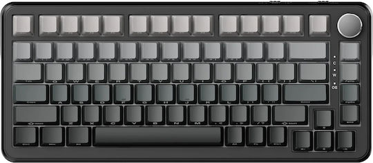 Ajazz AK820 Max Plus Ασύρματο Gaming Μηχανικό Πληκτρολόγιο 75% με White Birch διακόπτες και RGB φωτισμό (Αγγλικό US) Gradient Gray