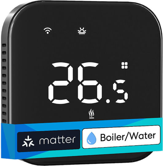 Meross MTS215BMA-B-EU Digital Thermostat Wandmontiert Schwarz Intelligent mit Touchscreen und Wi-Fi