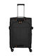 Travelite Medium Fabric Travel Suitcase Black Height 67cm